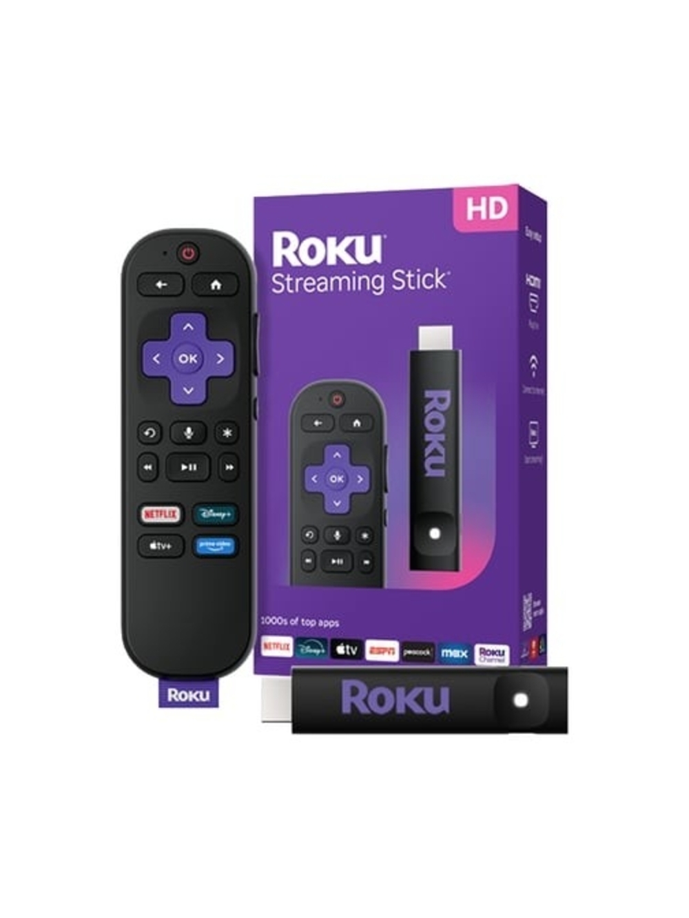 Roku Streaming Stick with Black Remote and Purple Accents - Roku